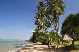 Playa en la costa camboyana