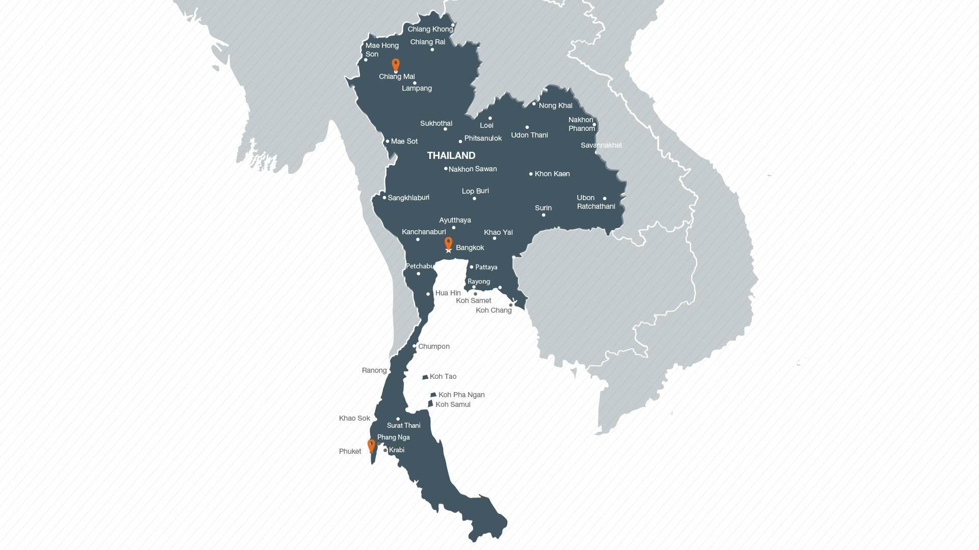 Mapa de Tailandia