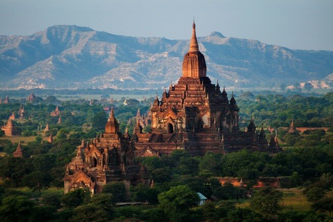 El templo de Bagan desde el cielo
